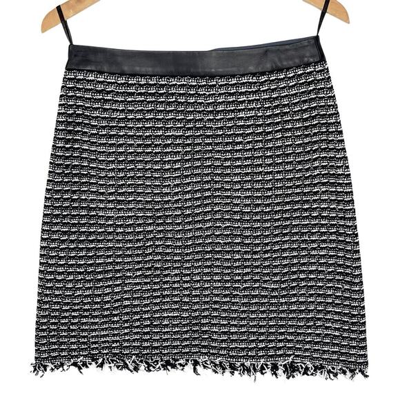 NWT TORY BURCH Women’s Black and White Rafia Woven Pencil Skirt size 6 - Picture 6 of 7